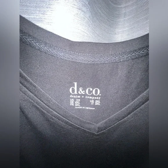 Denim & Co Black Tunic Maxi Dress Classic Black Casual Dress - Picture 4 of 5